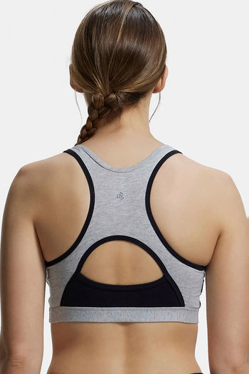 Buy Gottex women padded sports bra grey and black Online