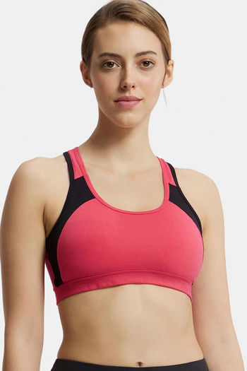 JOCKEY 1382 Low Impact Padded Racerback Sports Bra Prints XL (Imperial Blue  Assorted) in Gurgaon at best price by Mr Sanjay - Justdial