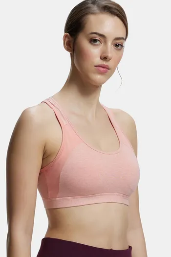 Buy Jockey Power Back Padded Active Wirefree Sports Bra - Coral at Rs.899  online
