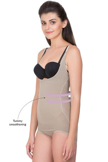 Zivame Thermoslim Medium Impact Strapless Bodysuit- Indian Skin