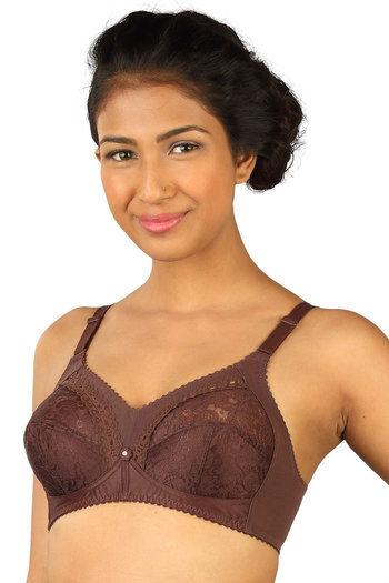 Buy Triumph Non Padded High Coverage Wirefree Bra-Brown at Rs.899 online