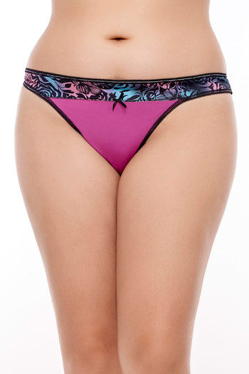 Buy Zivame Plus Ultra Soft Low Rise Purple Thong at Rs.220 online