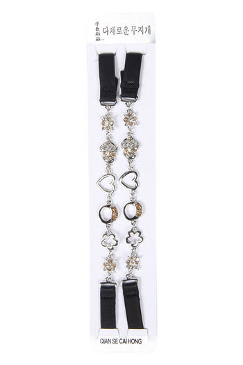 Buy Zivame Hearts n Flowers Rhinestone Accent Bra Straps- Silver at Rs.499  online