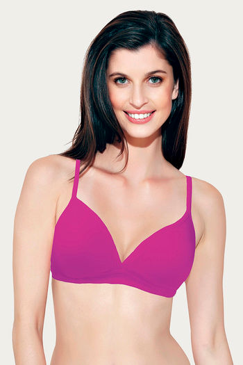 Buy Enamor Seamless Transparent Back Wirefree Bra-Pink at Rs.350 online