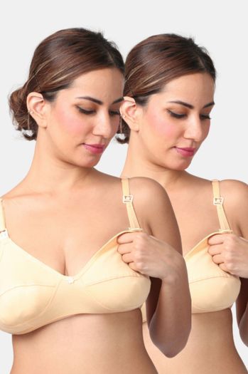 Cotton Zivame Double Layered Non Wired Maternity Bra at Best Price