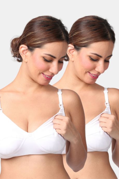 Buy Morph Non Padded Non Wired Full Coverage Maternity / Nursing Bra (Pack  of 2) - Skin at Rs.990 online