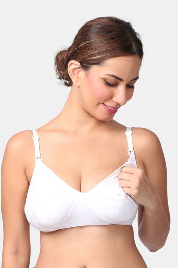 Buy Morph Non Padded Non Wired Full Coverage Maternity / Nursing Bra (Pack  of 2) - White at Rs.990 online