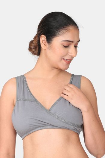 Buy Morph Non Padded Non Wired Full Coverage Maternity / Nursing Bra (Pack  Of 3) - Grey at Rs.2085 online