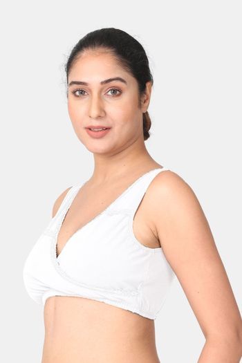 Morph Non Padded Non Wired Full Coverage Maternity / Nursing Bra (Pack of  3) - Black Grey White