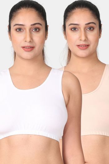 Buy Adira Single Layered Non-Wired Full Covarage Bralette - White Skin