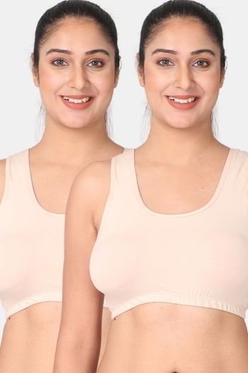 Buy Adira Single Layered Non Wired Full Coverage Bralette - Skin Skin