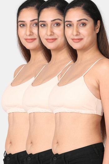 Buy Adira Padded Non Wired Full Coverage Bralette (Pack of 3) - Skin Skin Skin