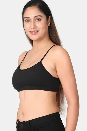 Buy Adira Single Layered Non Wired Full Coverage Cami Bra - Black Black at  Rs.998 online