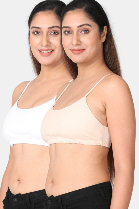 Buy Adira Single Layered Non Wired Full Coverage Cami Bra - White Skin at  Rs.998 online