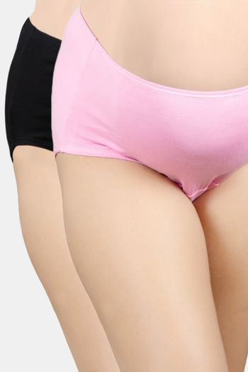 Buy Morph High Rise Full Coverage Maternity Hipster Panty (Pack of 2) - Black Pink