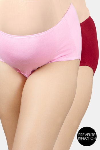 Buy Morph High Rise Full Coverage Maternity Hipster Panty (Pack of 2) - Pink Maroon