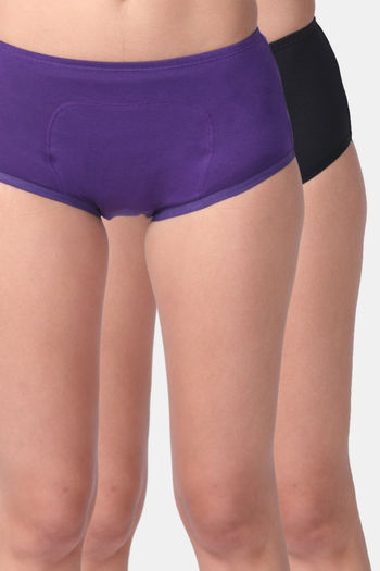 Buy Lavos Bamboo Cotton Navy/plum No Stain Periods Panty Online