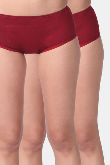 Adira Pack of 2 Period Boxer Maroon
