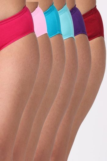 Adira Medium Rise Hipster Panty Pack of 6 Blue