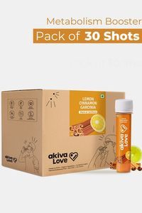 Buy Akiva Weight Management Health Shots with Lemon Honey And Cinnamon ( 40 ML Each - Pack Of 30)- Orange