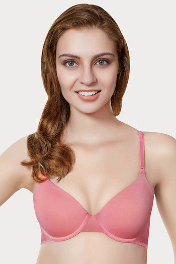 Buy Amante Padded Wired Full Coverage T-Shirt Bra - Salmon Rose at