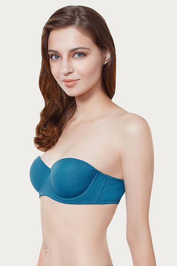 Buy Amante Clean Finish Underwired Strapless Bra- Blue at Rs.995 online
