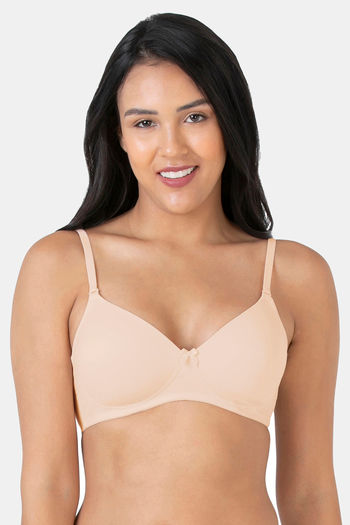 Amante Padded Non Wired Medium Coverage T-Shirt Bra - Almond