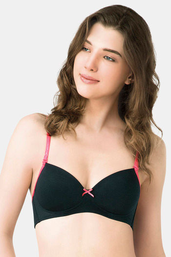 Buy Amante Padded Non Wired Demi Coverage T-Shirt Bra - Black at