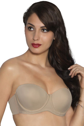 Lovable Women Lightly Padded Push-Up Strapless Wired Demi Cup Seamless  Comfortable No Slip Balconette Style with Detachable Straps T-Shirt Bra 