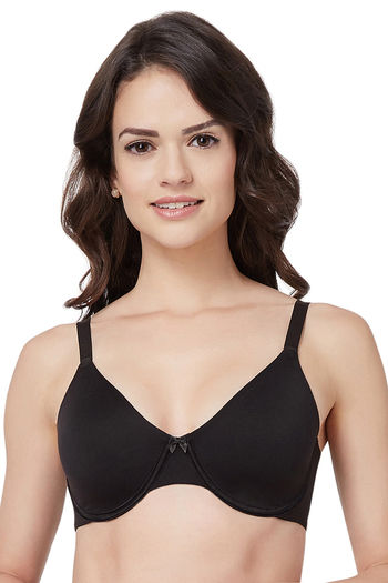 Amante Single Layered Wired 3/4th Coverage T-Shirt Bra - Black