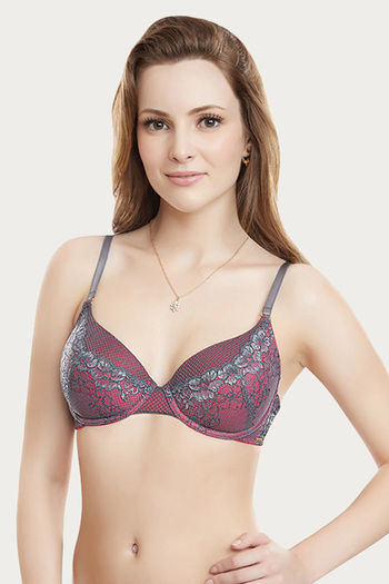 Buy Amante Padded Wired Lace Bra - Pink at Rs.1895 online