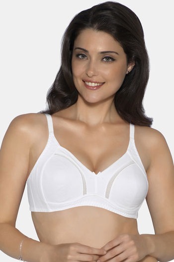 Buy Amante Double Layered Wirefree Full Coverage Bra - White at Rs.695  online