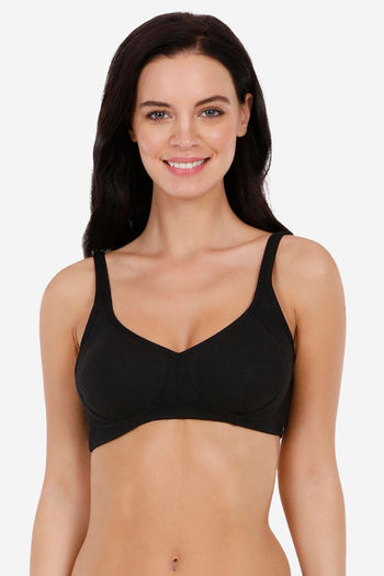 Buy Amante Double Layered Non Wired Full Coverage Super Support Bra - Black  at Rs.695 online