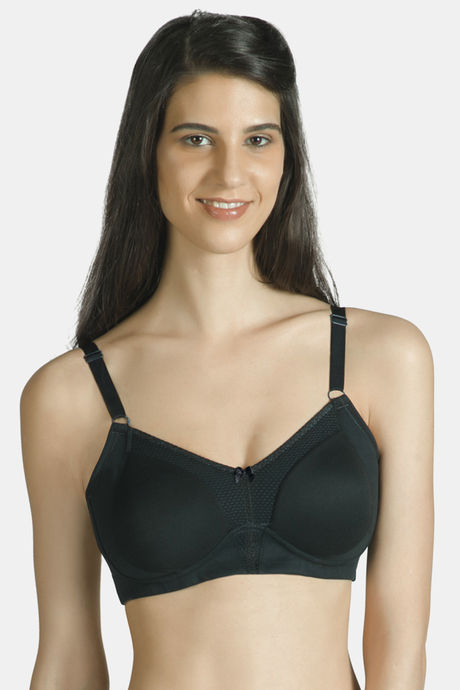 Amante Double Layered Full Coverage With Brushed Cup Minimiser Bra - Black