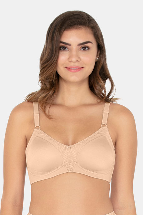 Amante Double Layered Full Coverage With Brushed Cup Minimiser Bra - Beige