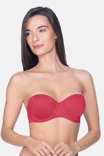 Buy Amante Padded Regular Wired Invisible Seams Multiway Bra - Red