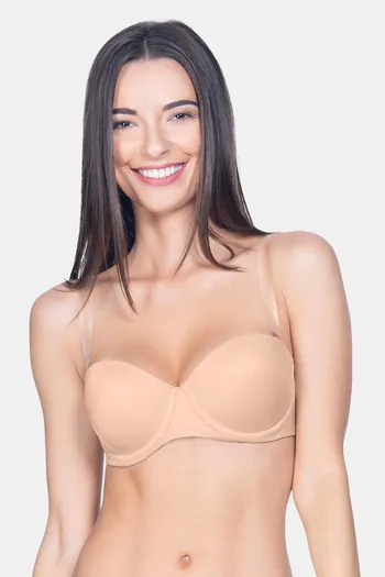 Buy Amante Padded Regular Wired Invisible Seams Multiway Bra - Skin