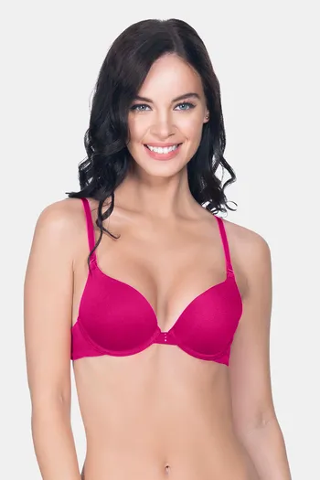 Buy Amante Padded Wired Demi Coverage Push Up Bra - Pink at Rs.623