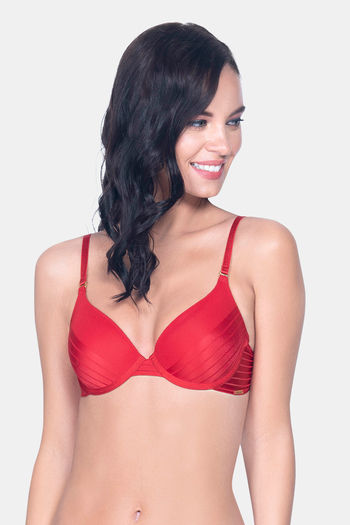 Amante Padded Wired Full Coverage T-Shirt Bra - Haute Red