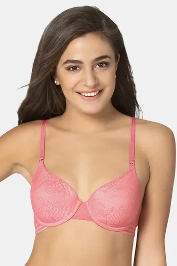 Buy Amante Padded Wired Full Coverage T-Shirt Bra - Pink at Rs.598 online
