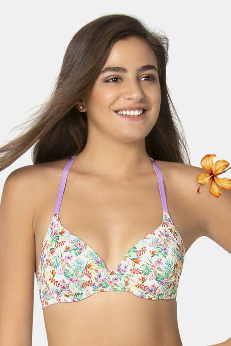 Buy Amante Padded Wired Full Coverage T-Shirt Bra - Tropical Print