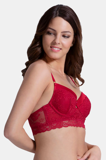 Paramour by Felina Women's Angie Front Close Minimizer Bra (Tango Red  Lurex, 44G)
