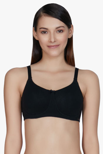 Buy Amante Double Layered Non Wired Full Coverage T-Shirt Bra - Black