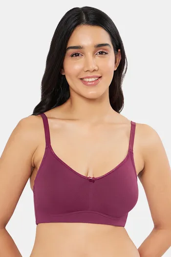 Buy Amante Double Layered Non Wired Full Coverage Super Support Bra - Red  Plum at Rs.695 online