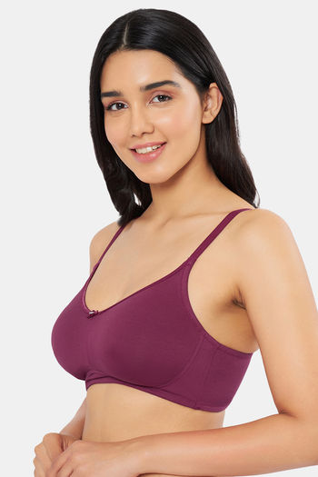 Buy Amante Double Layered Non Wired Full Coverage Super Support Bra - Red  Plum at Rs.695 online