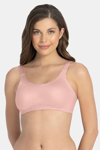 Buy Amante Lightly Lined Non Wired Full Coverage Super Support Bra - Blush Pink