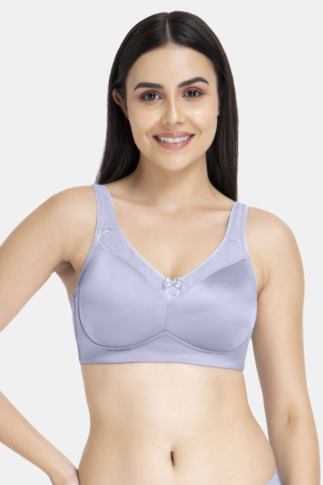 Amante Double Layered Non Wired Full Coverage Super Support Bra - Soft Gray