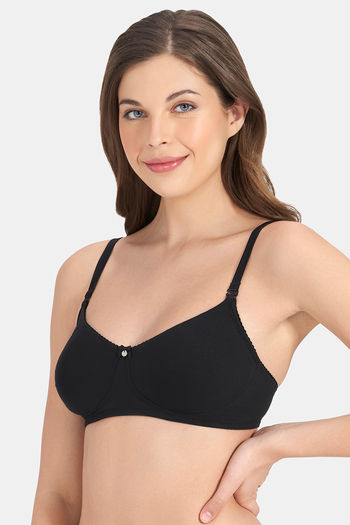 Amante All Day Comfort Double Layered Non Wired Full Coverage Super Support  Bra - Black