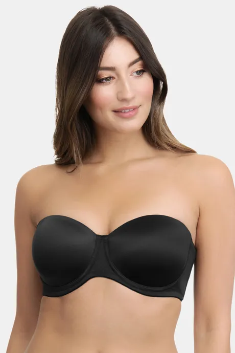 Buy Amante Padded Wired Full Coverage Strapless Bra - Black at Rs.1695  online