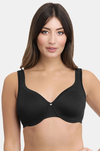 Buy Amante Double Layered Wired Full Coverage Super Support Bra - Black